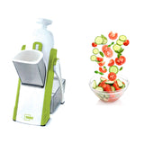 Cook! Safe Slicer Mandolin Vegetable Chopper 30 Settings, Veggie Cutter, French Fry Maker, Chops, Dices and Juliennes for Quick, Easy Meal Prep, Green