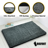BIGFOOT Luxury Chenille Bathroom Rug Mat 30 x 20, Extra Soft and Absorbent Shaggy Rugs, Non Slip, Machine Wash Dry, Perfect Carpet Mats for Tub, Shower and Bathroom Washable, Dark Gray