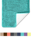 BIGFOOT Luxury Chenille Bathroom Rug Mat 30 x 20, Extra Soft and Absorbent Shaggy Rugs, Non Slip, Machine Wash Dry, Perfect Carpet Mats for Tub, Shower and Bathroom Washable, Turquoise